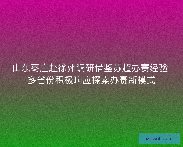 山东枣庄赴徐州调研借鉴苏超办赛经验 多省份积极响应探索办赛新模式